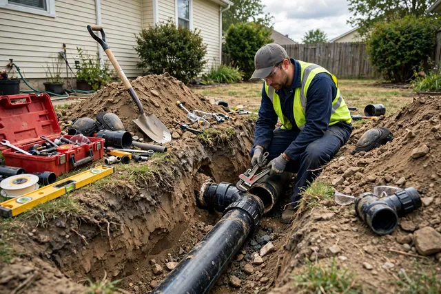 Trade illustration: Drain and sewer work