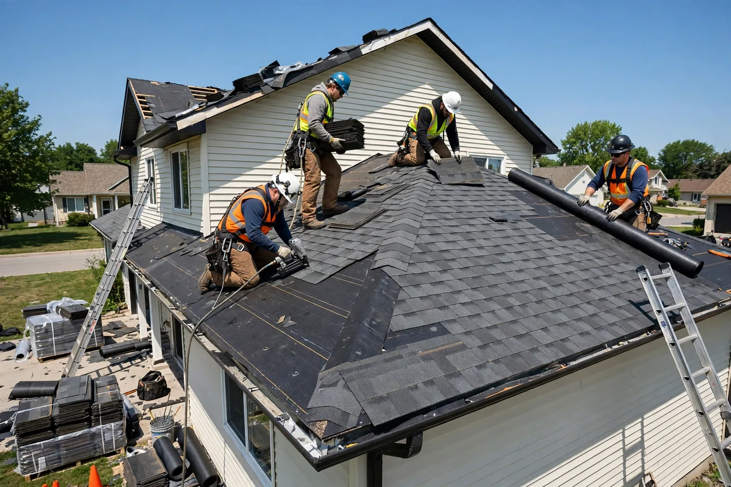 Trade illustration: Roofing work